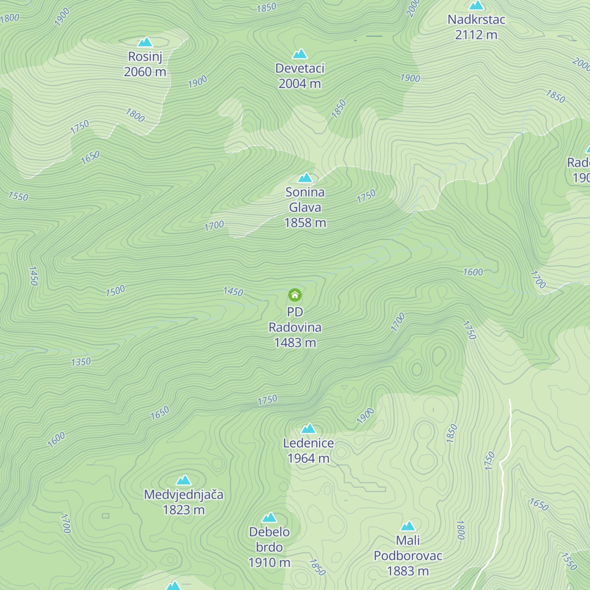 PD Radovina map