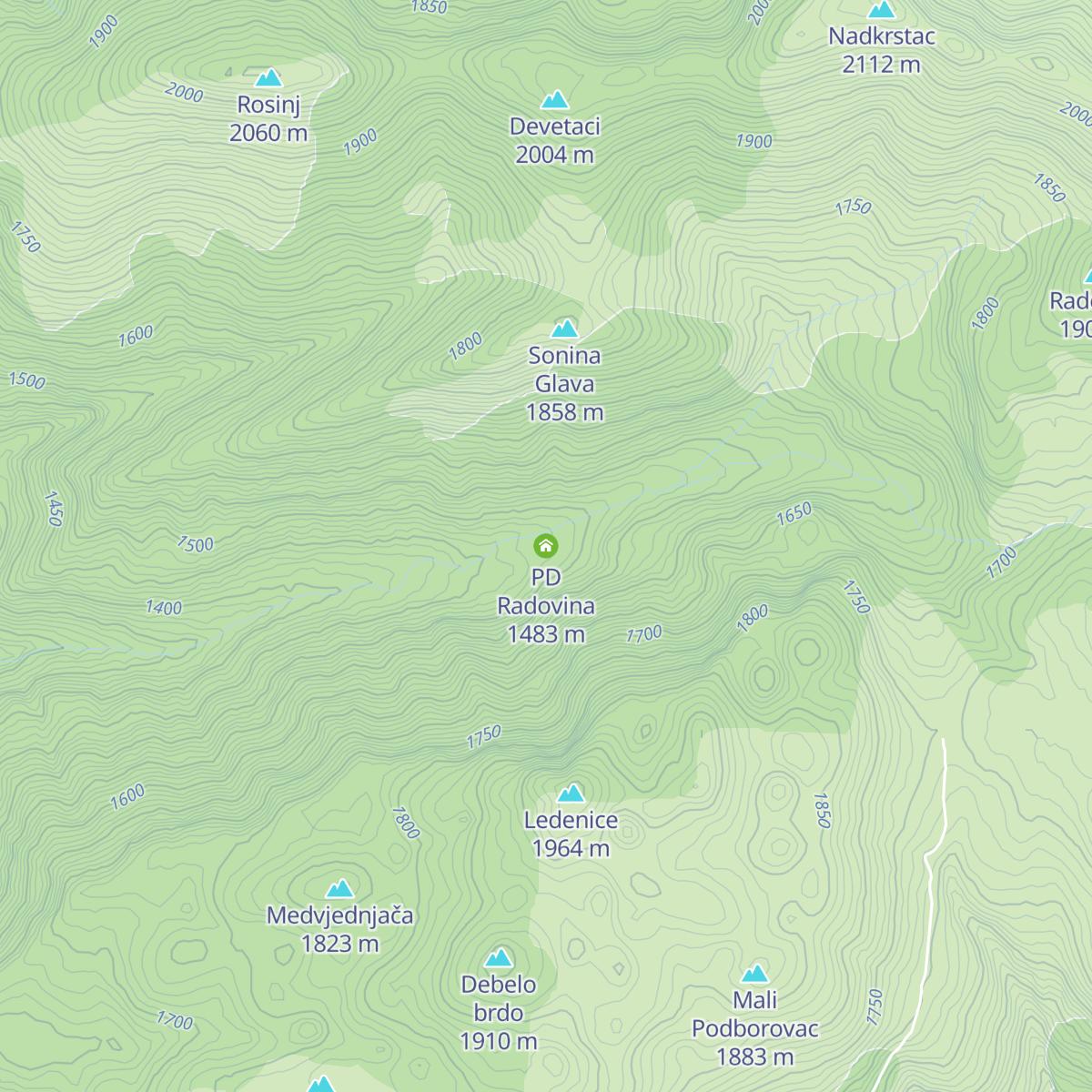 PD Radovina map