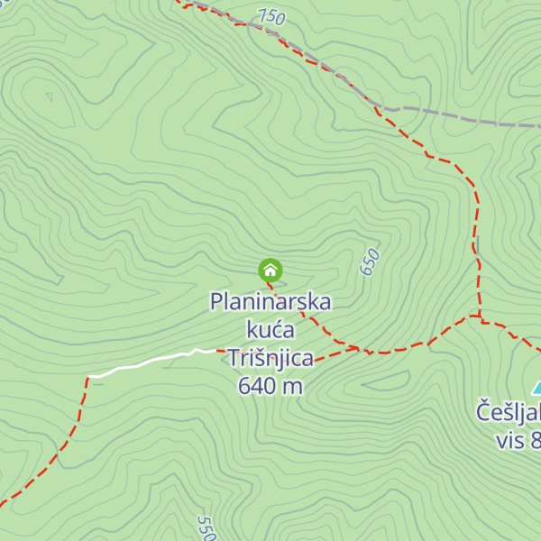 Map of Planinarska kuća Trišnjica
