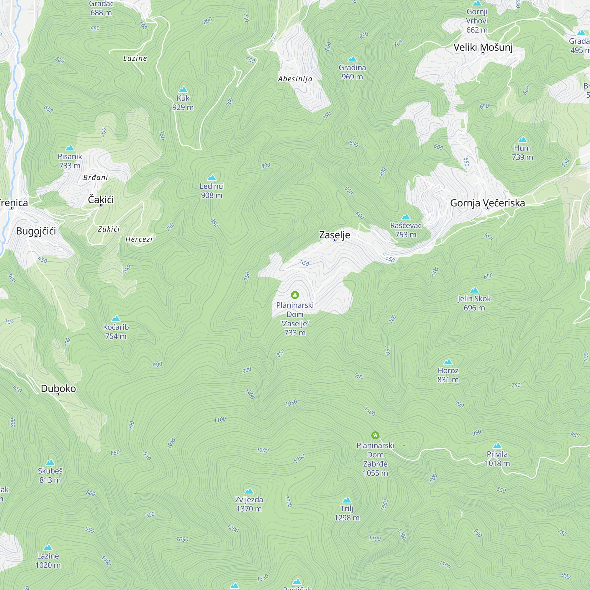 Planinarski Dom "Zaselje" map