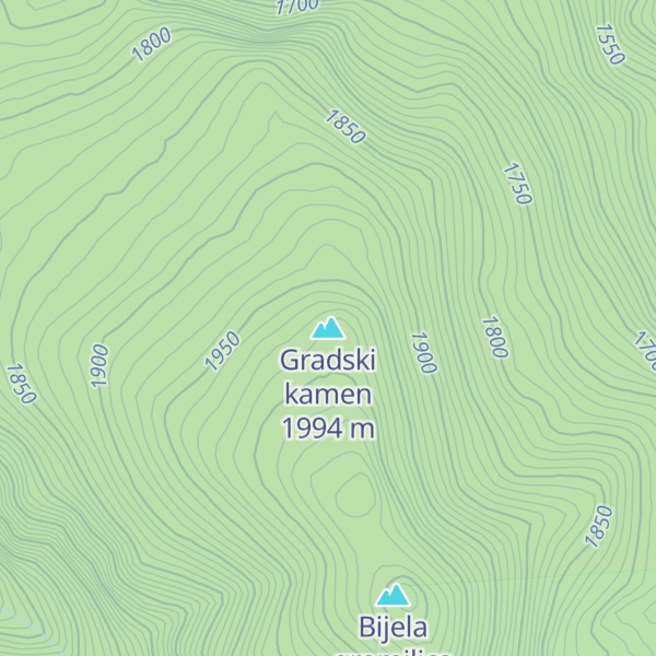 Map of Gradski kamen