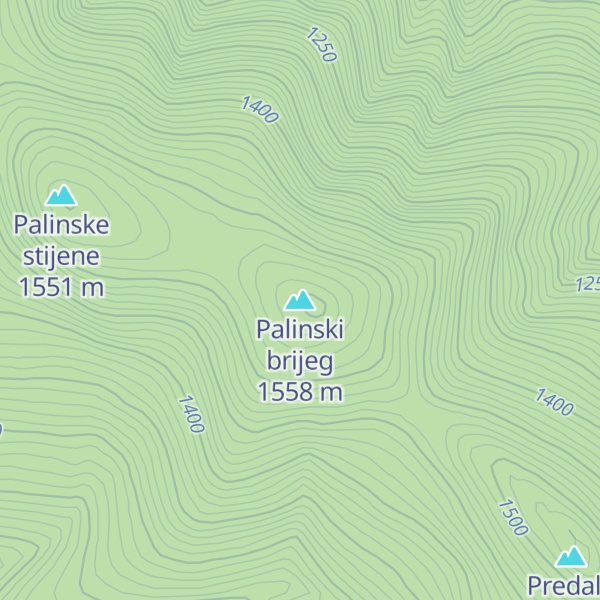 Map of Palinski brijeg