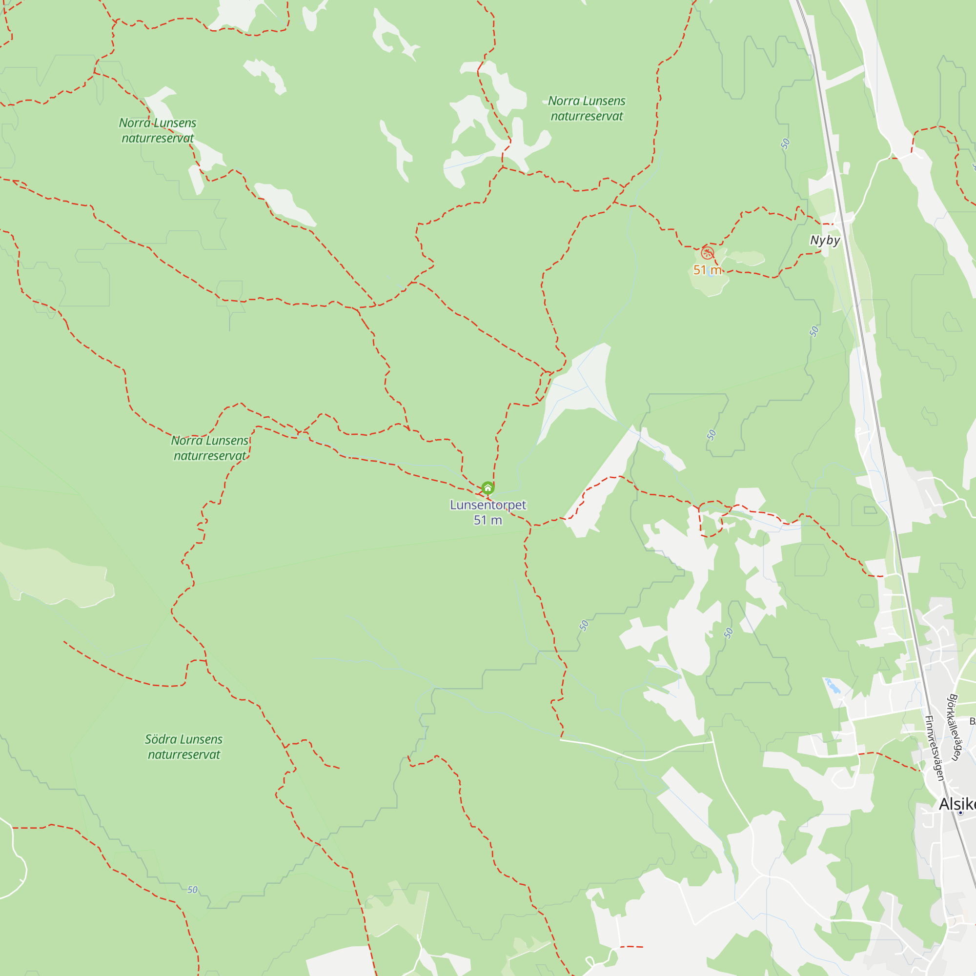 Lunsentorpet map