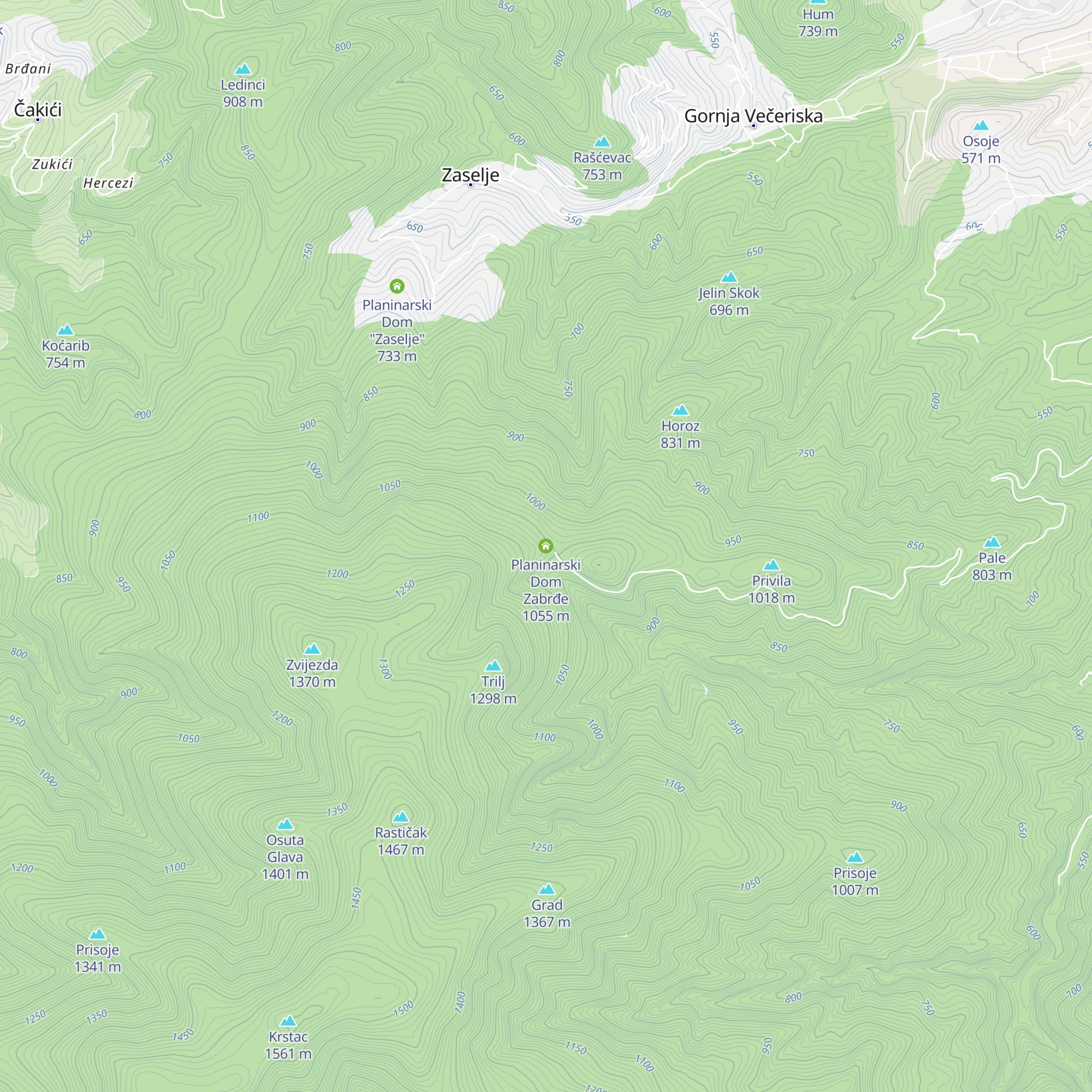 Planinarski Dom Zabrđe map