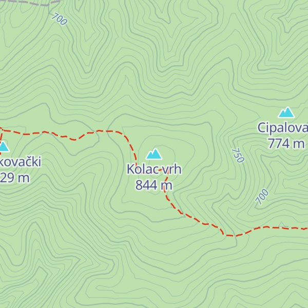 Map of Kolac vrh