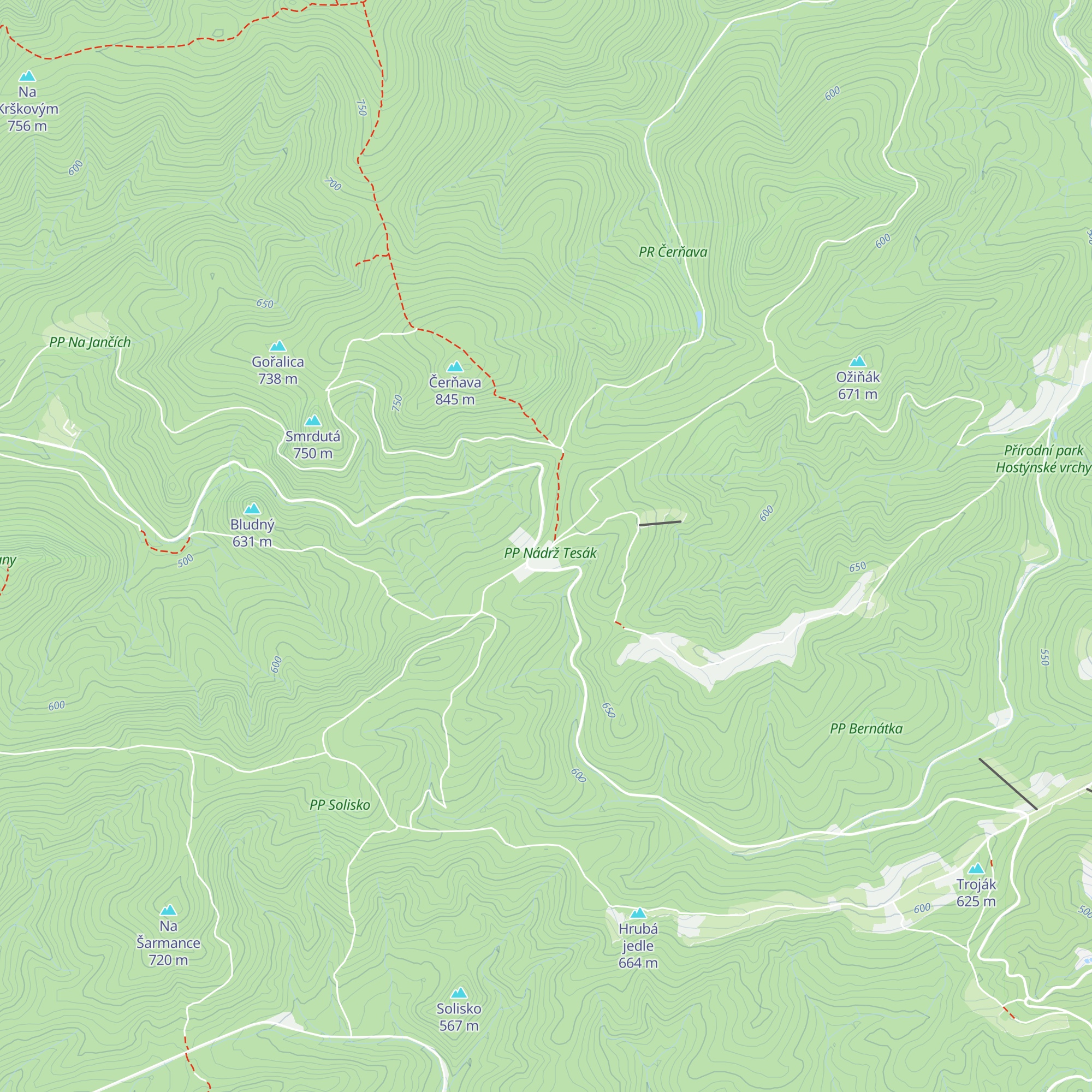 Horská chata Čerňava map