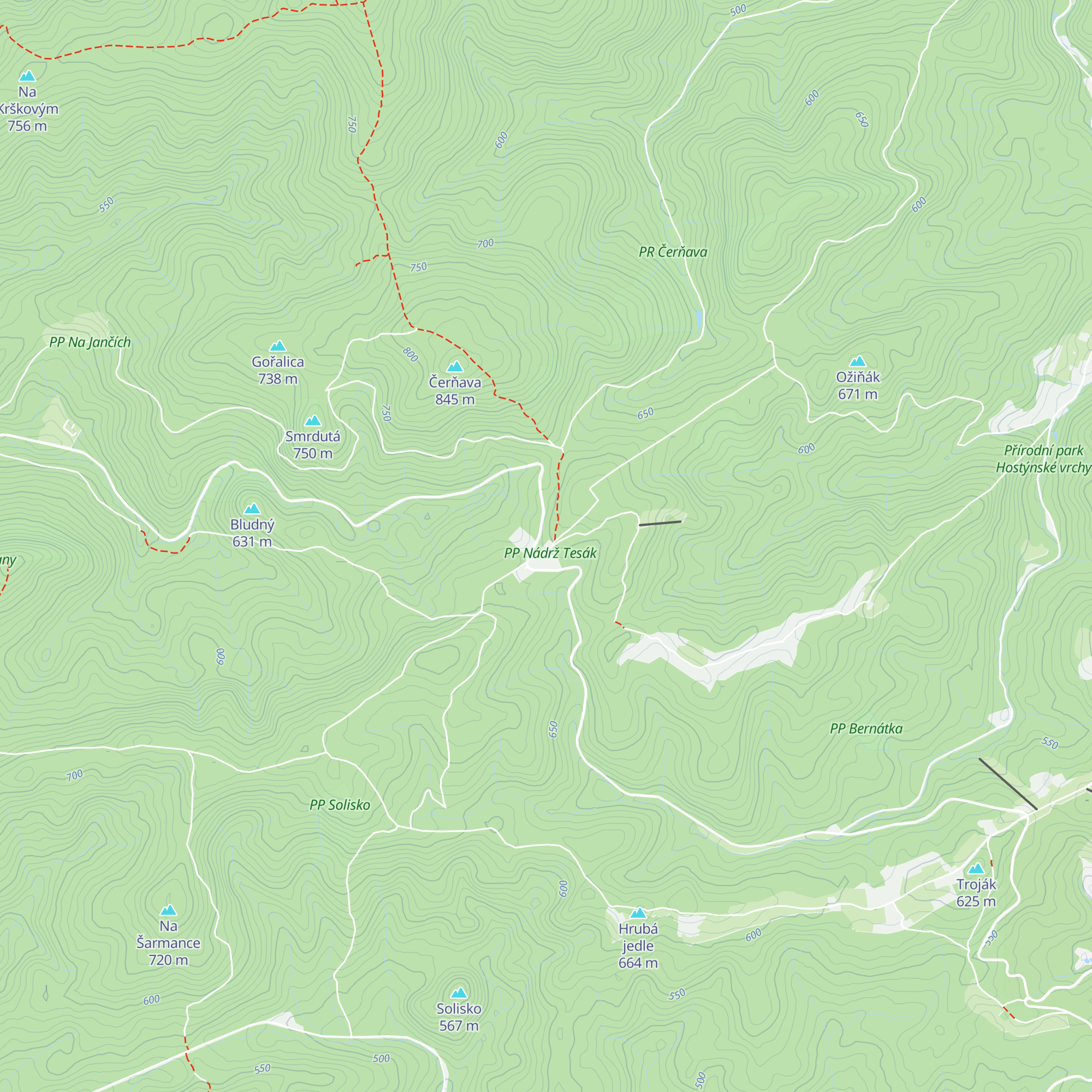 Horská chata Čerňava map