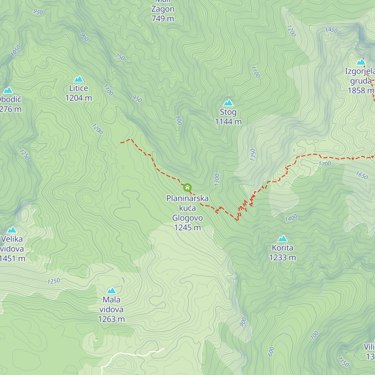 Planinarska kuća Glogovo map