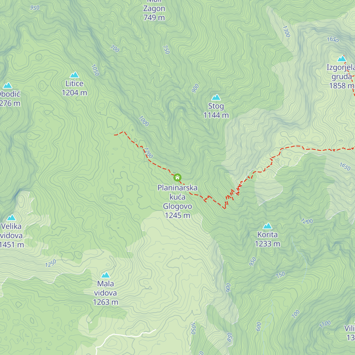 Planinarska kuća Glogovo map