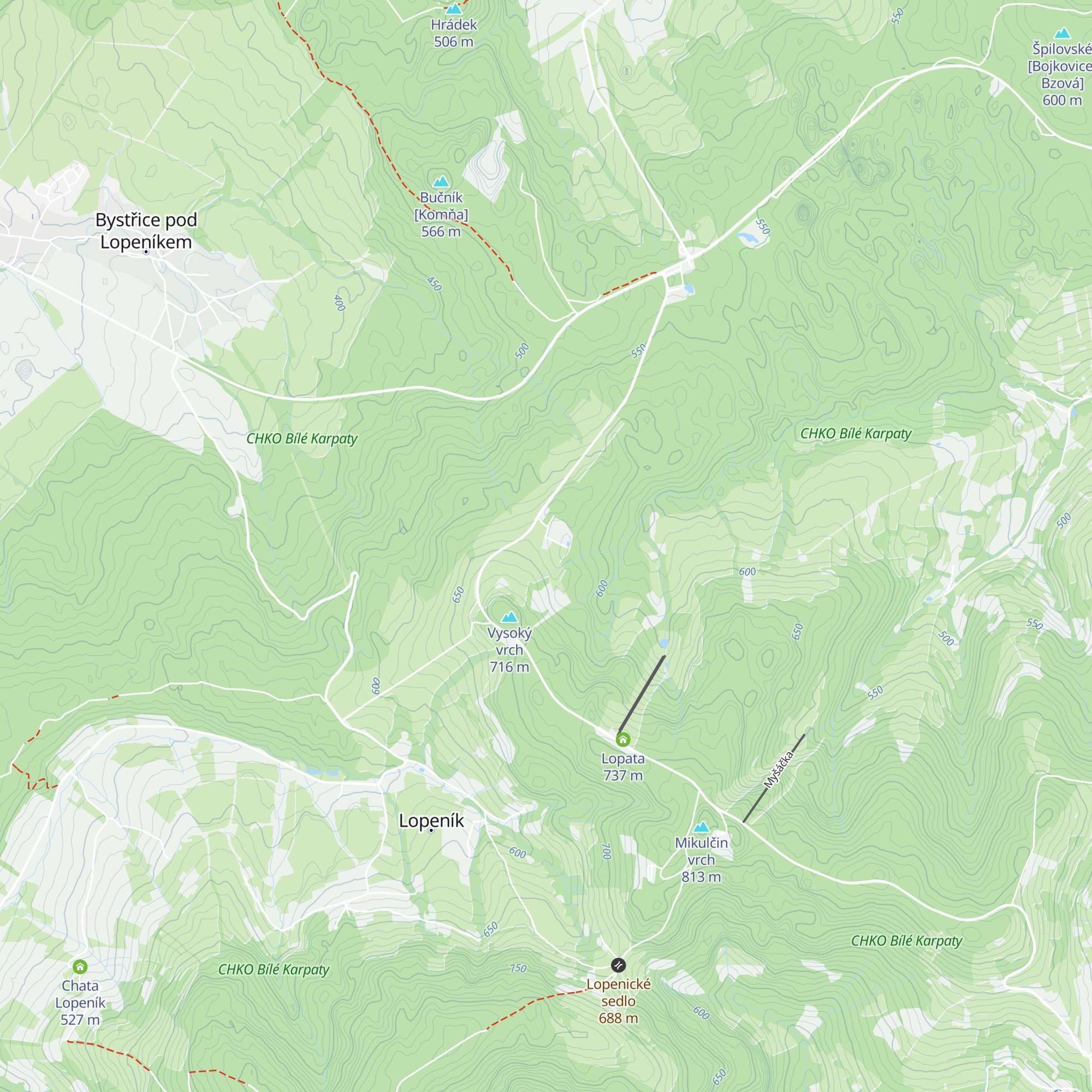 Chata Meduňka map