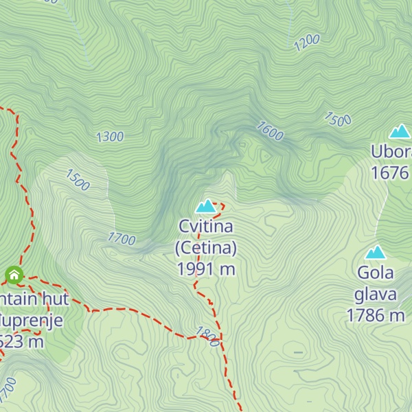 Map of Cvitina (Cetina)