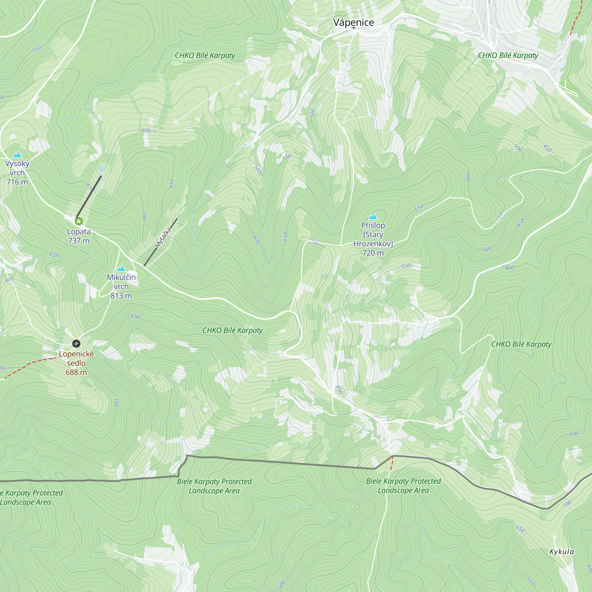 Horská chata Vyškovec map