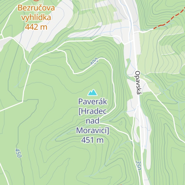 Map of Paverák [Hradec nad Moravicí]