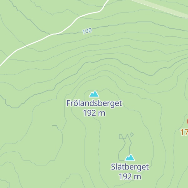 Map of Frölandsberget