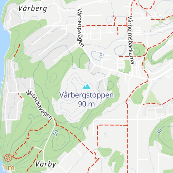 Map of Vårbergstoppen