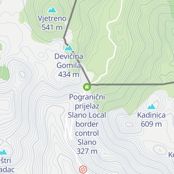 Map of Pogranični prijelaz Slano Local border control Slano