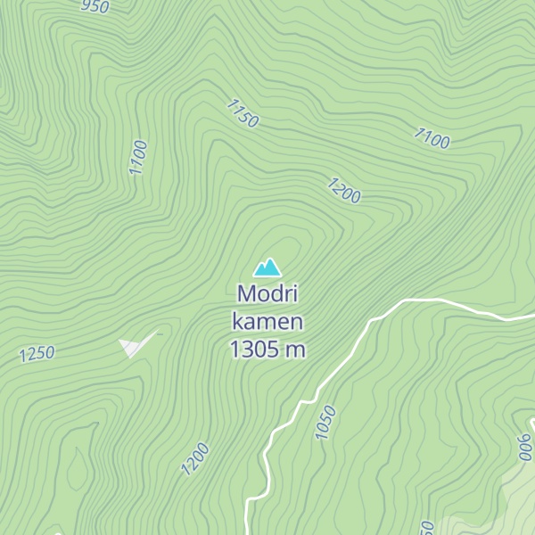 Map of Modri kamen