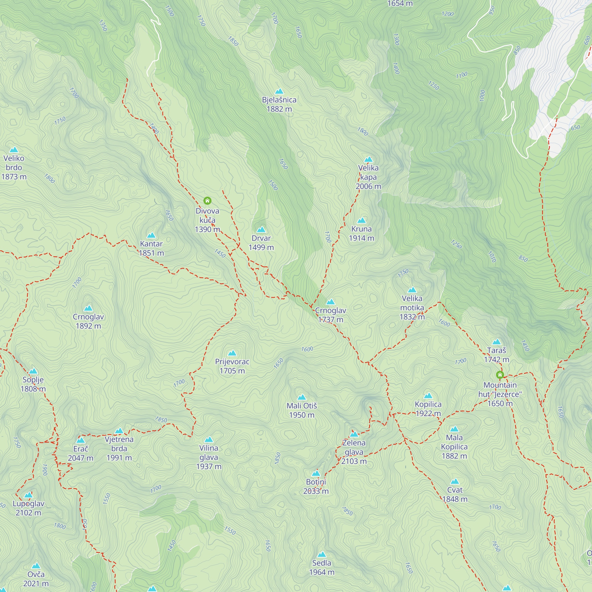 Planinarska kuća Vrutak map