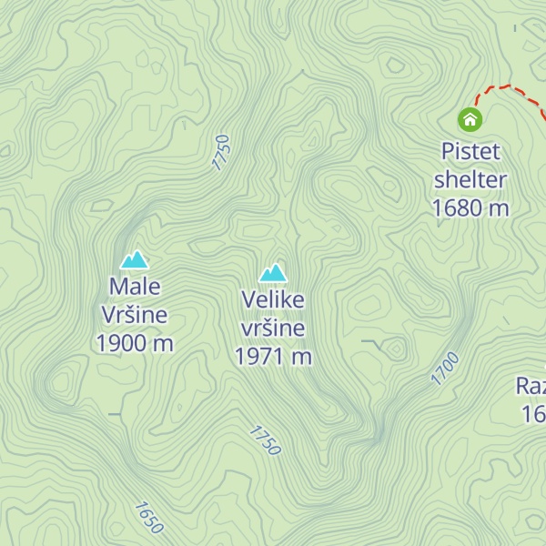 Map of Velike vršine