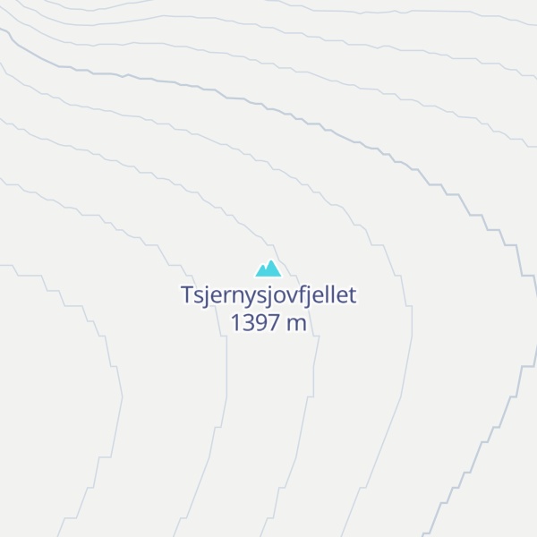 Map of Tsjernysjovfjellet