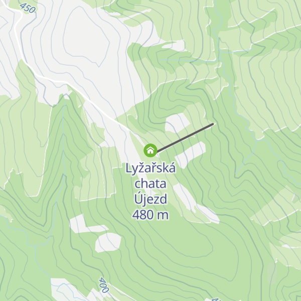 Map of Lyžařská chata Újezd