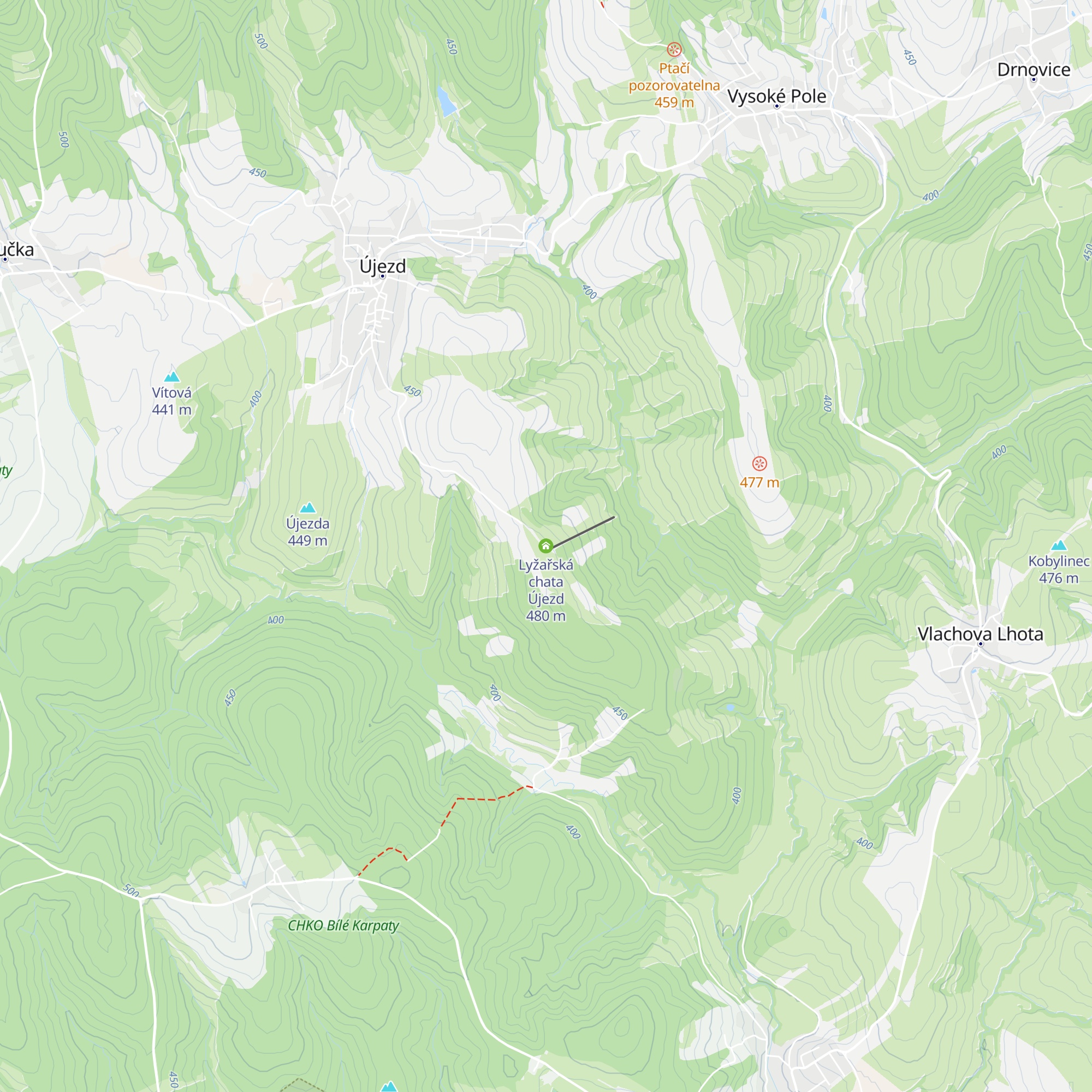 Lyžařská chata Újezd map