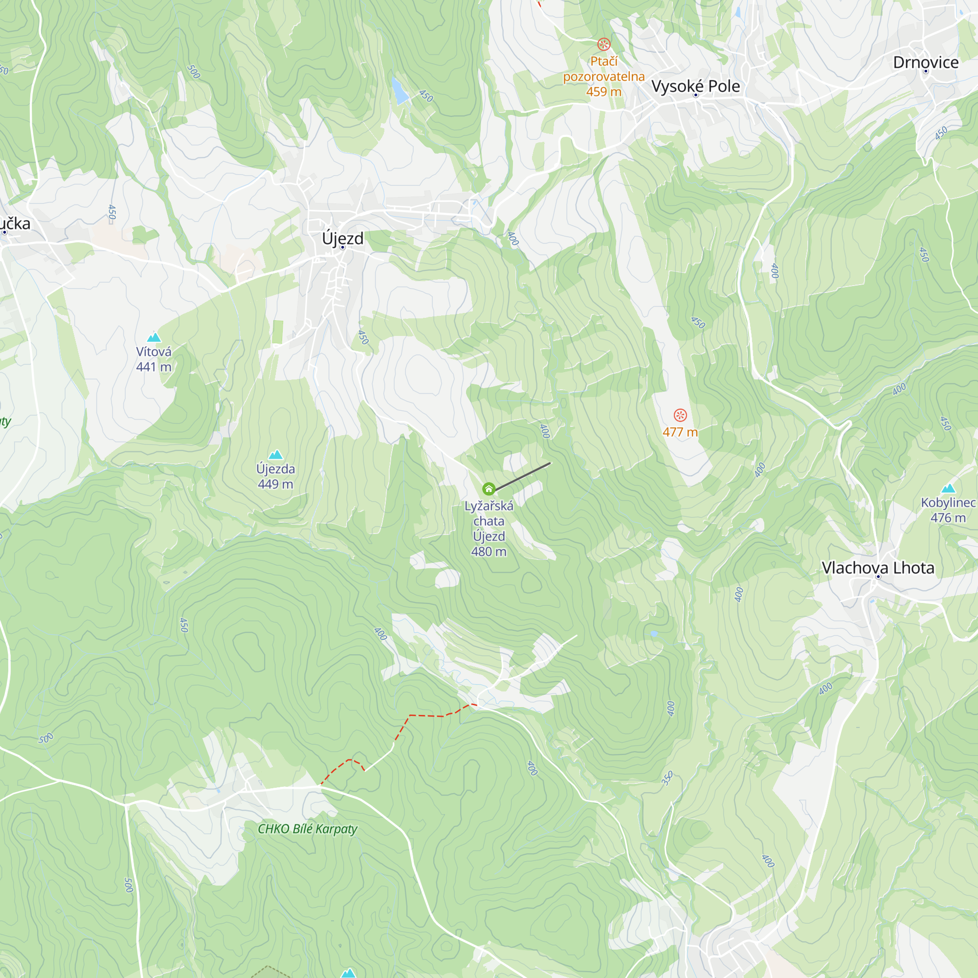 Lyžařská chata Újezd map