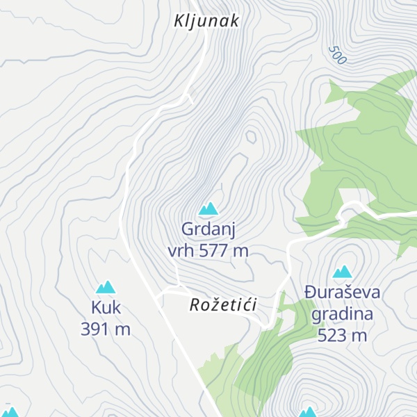 Map of Grdanj vrh