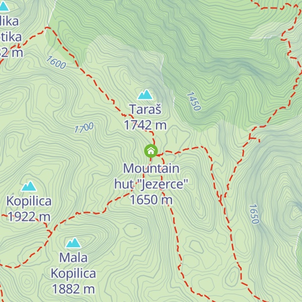 Map of Mountain hut "Jezerce"