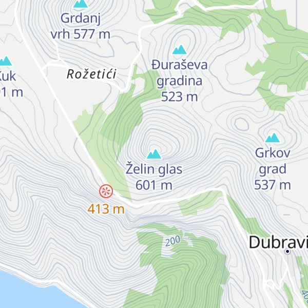Map of Želin glas