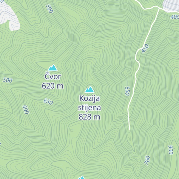 Map of Kozija stijena