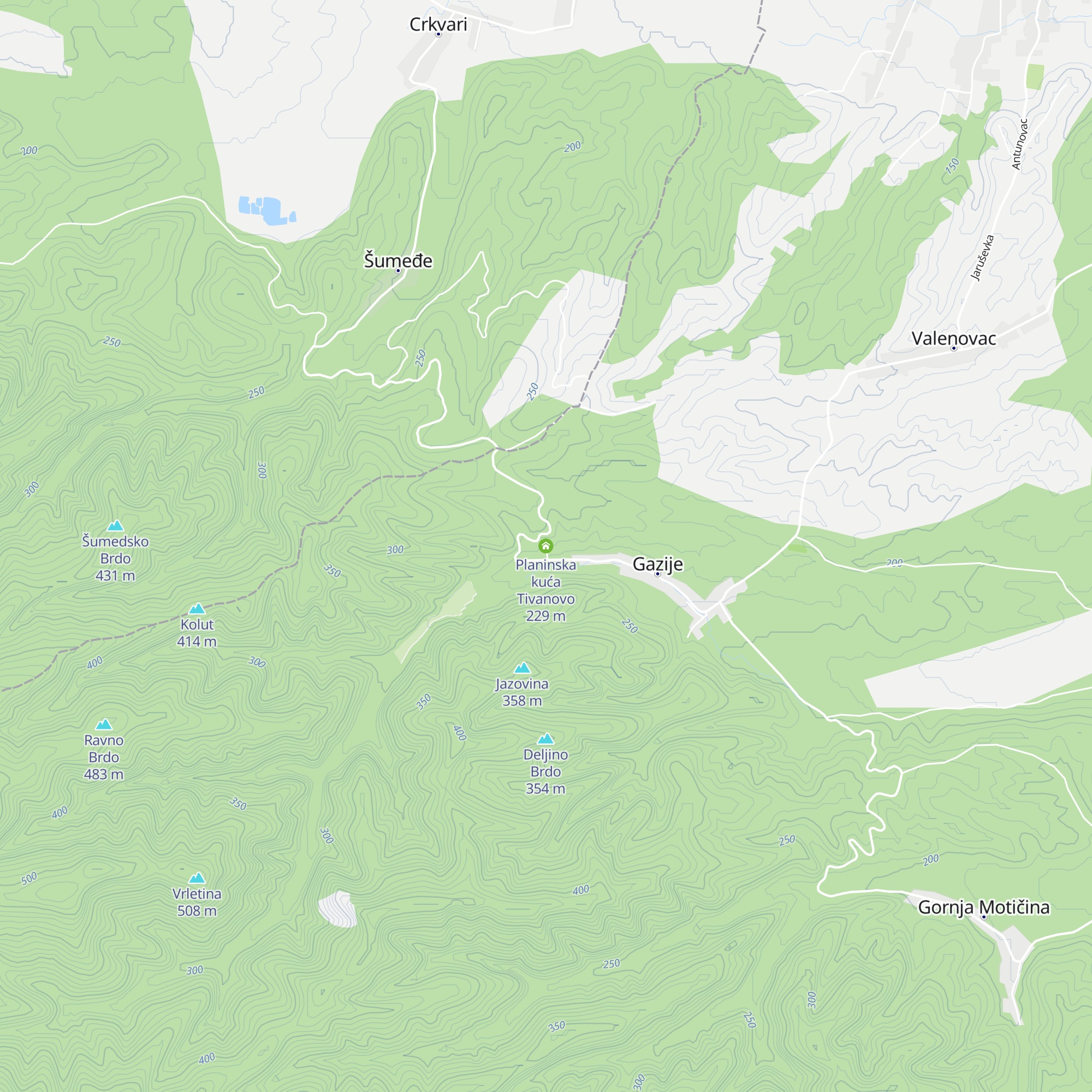 Planinska kuća Tivanovo map