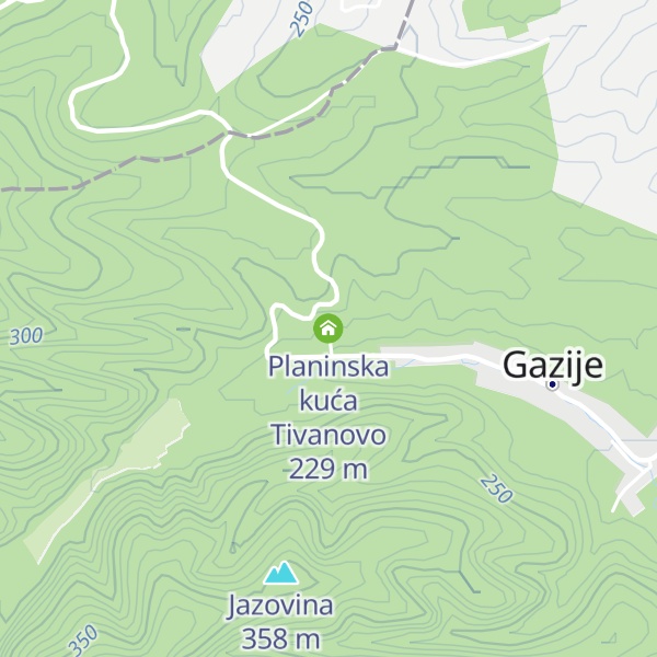 Map of Planinska kuća Tivanovo