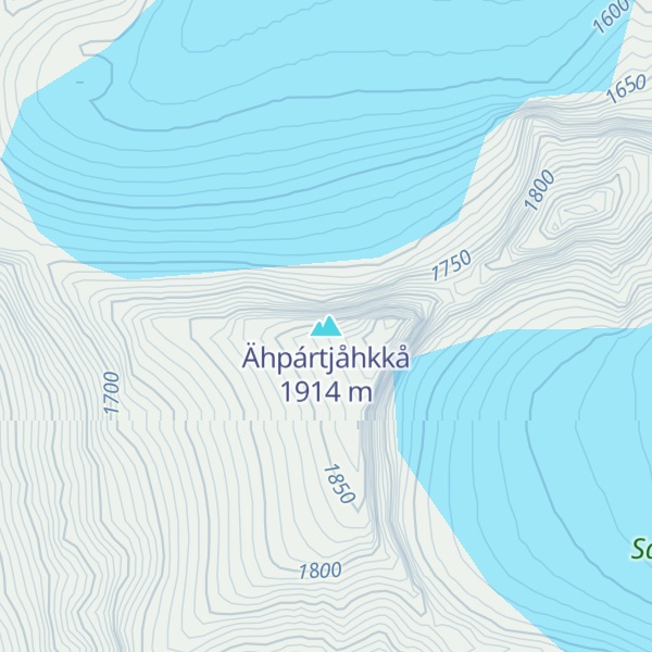 Map of Ähpártjåhkkå