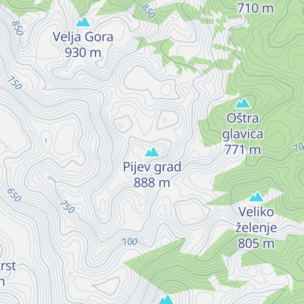 Map of Pijev grad