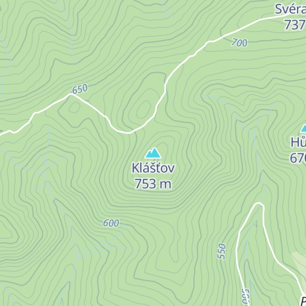 Map of Klášťov