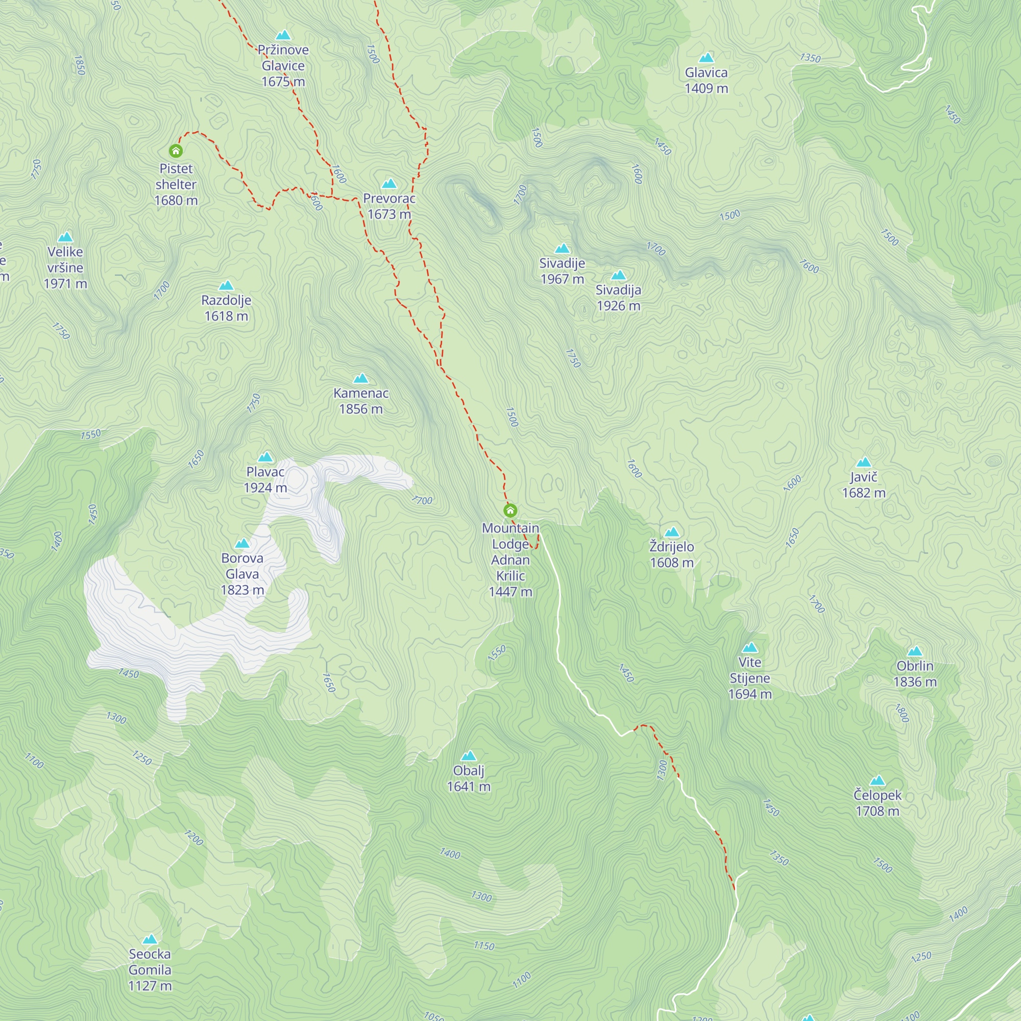 Mountain Lodge Adnan Krilic map