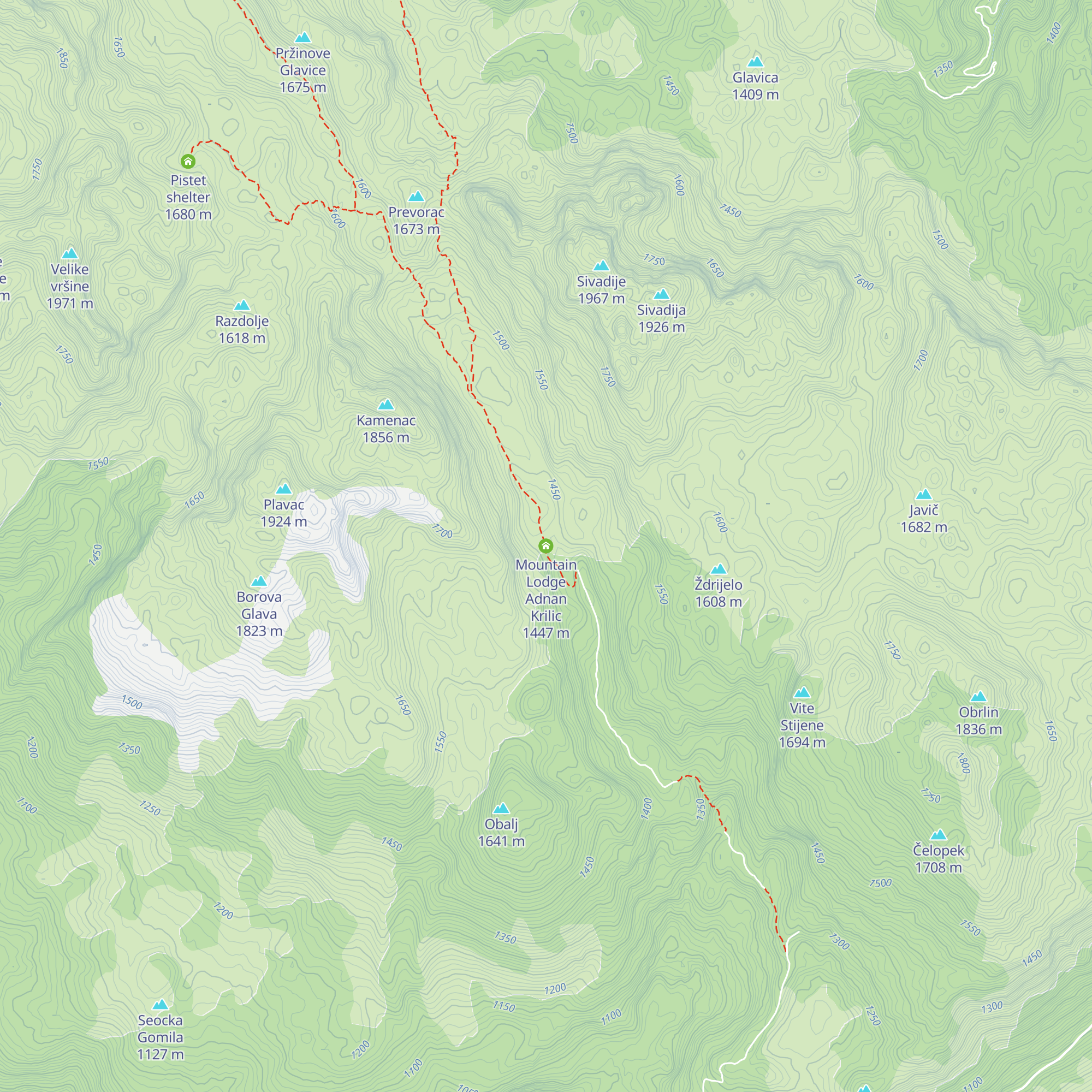 Mountain Lodge Adnan Krilic map