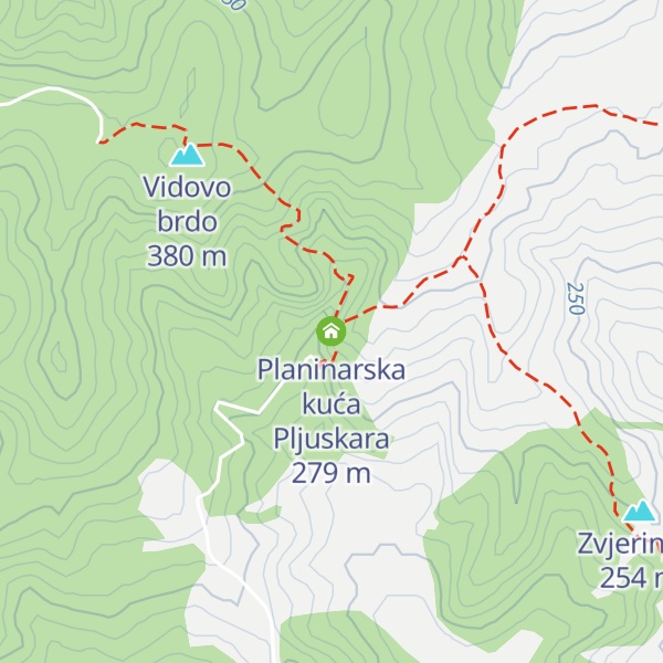Map of Planinarska kuća Pljuskara