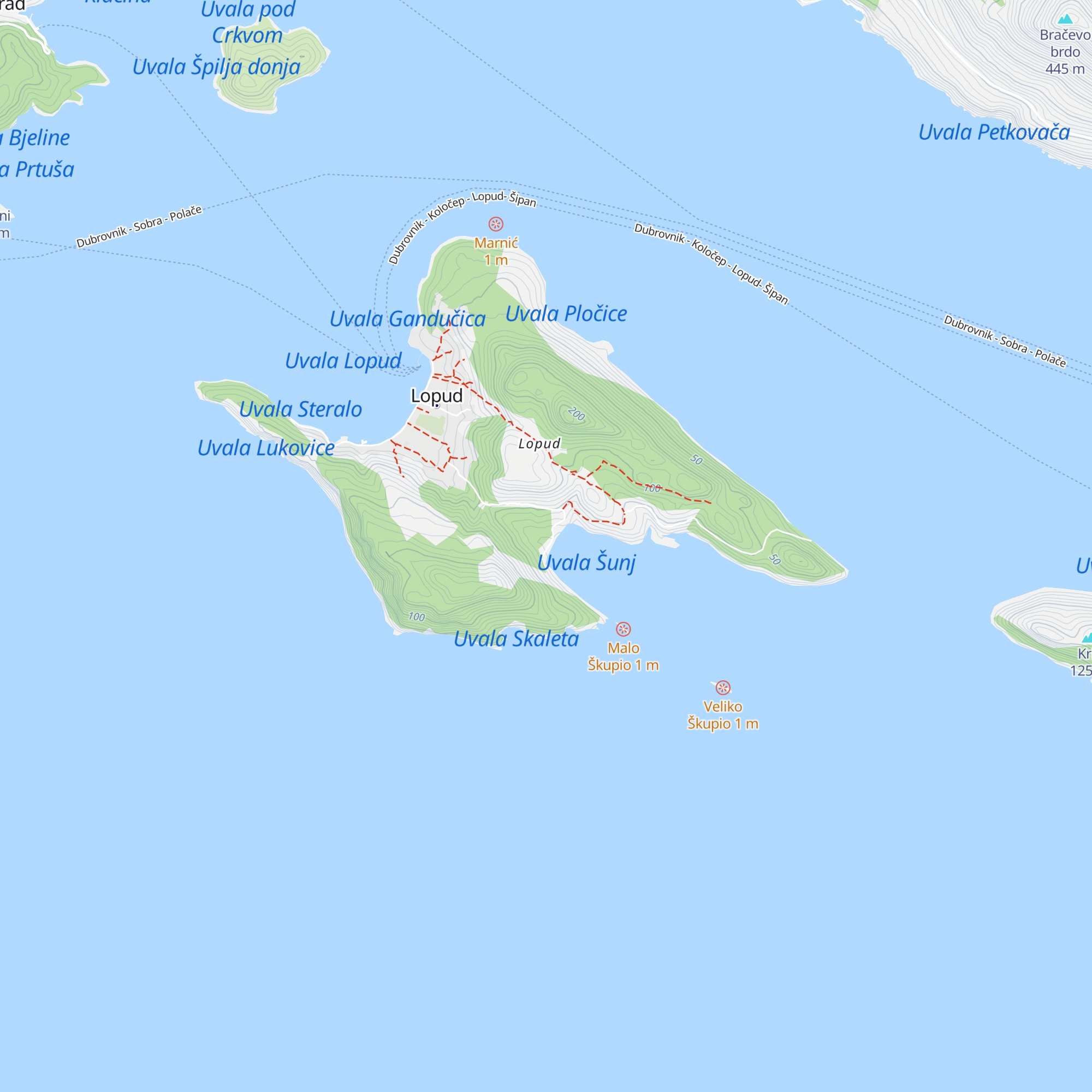 Cima beach bar & restaurant Lopud map
