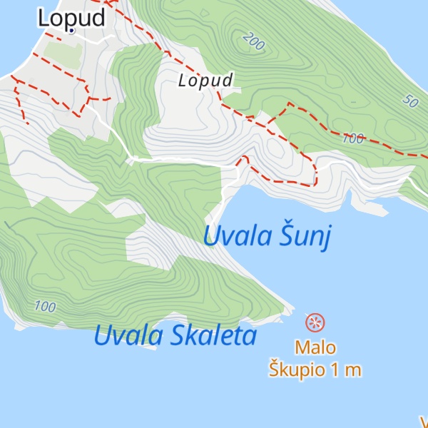 Map of Cima beach bar & restaurant Lopud
