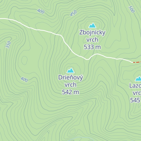 Map of Drieňový vrch