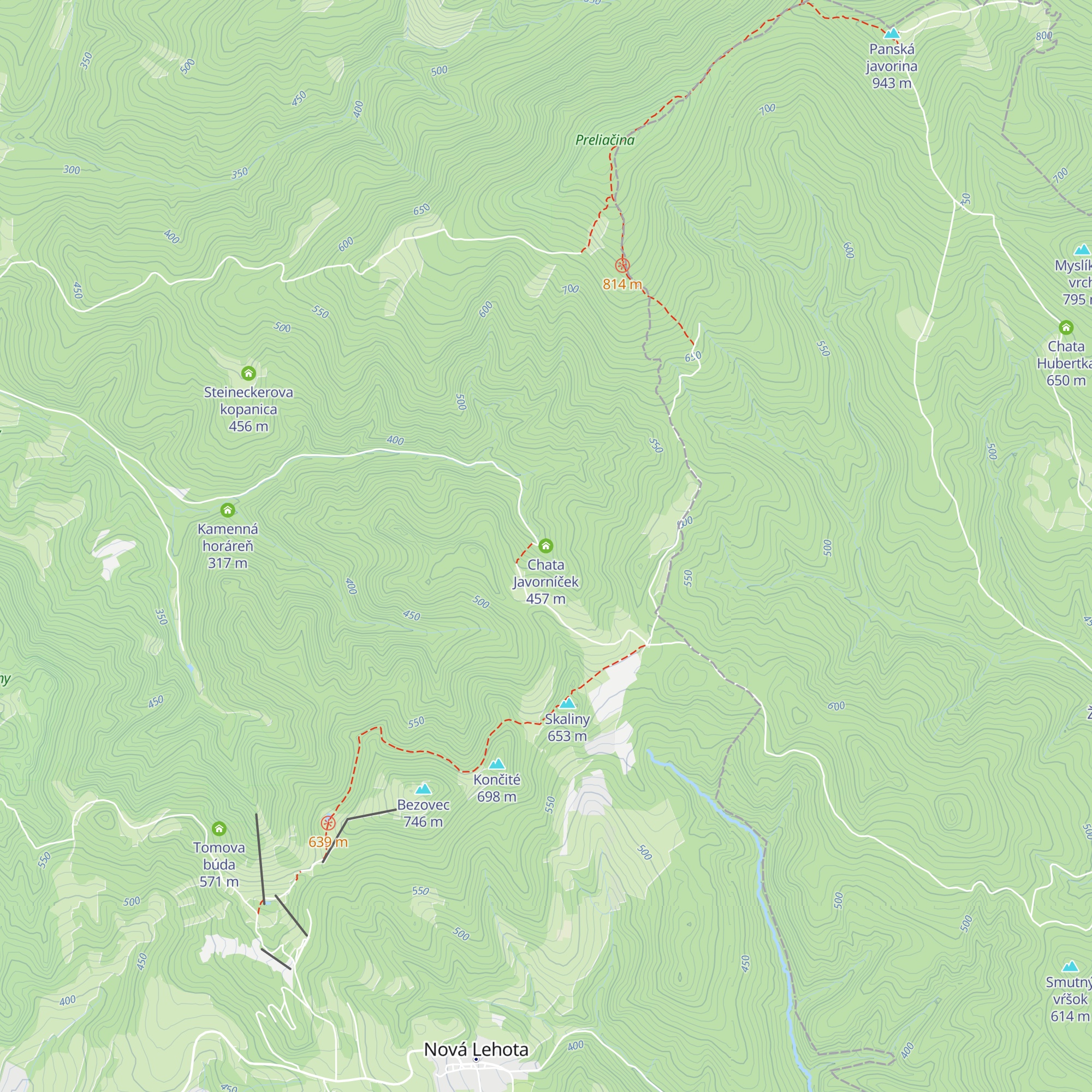 Chata Javorníček map