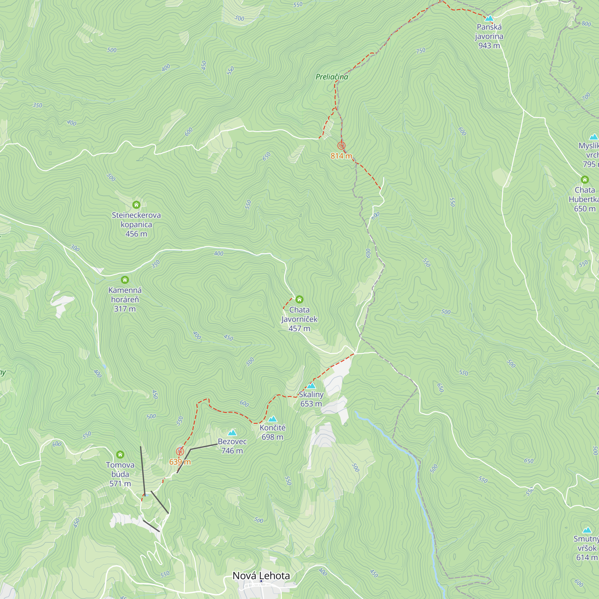 Chata Javorníček map