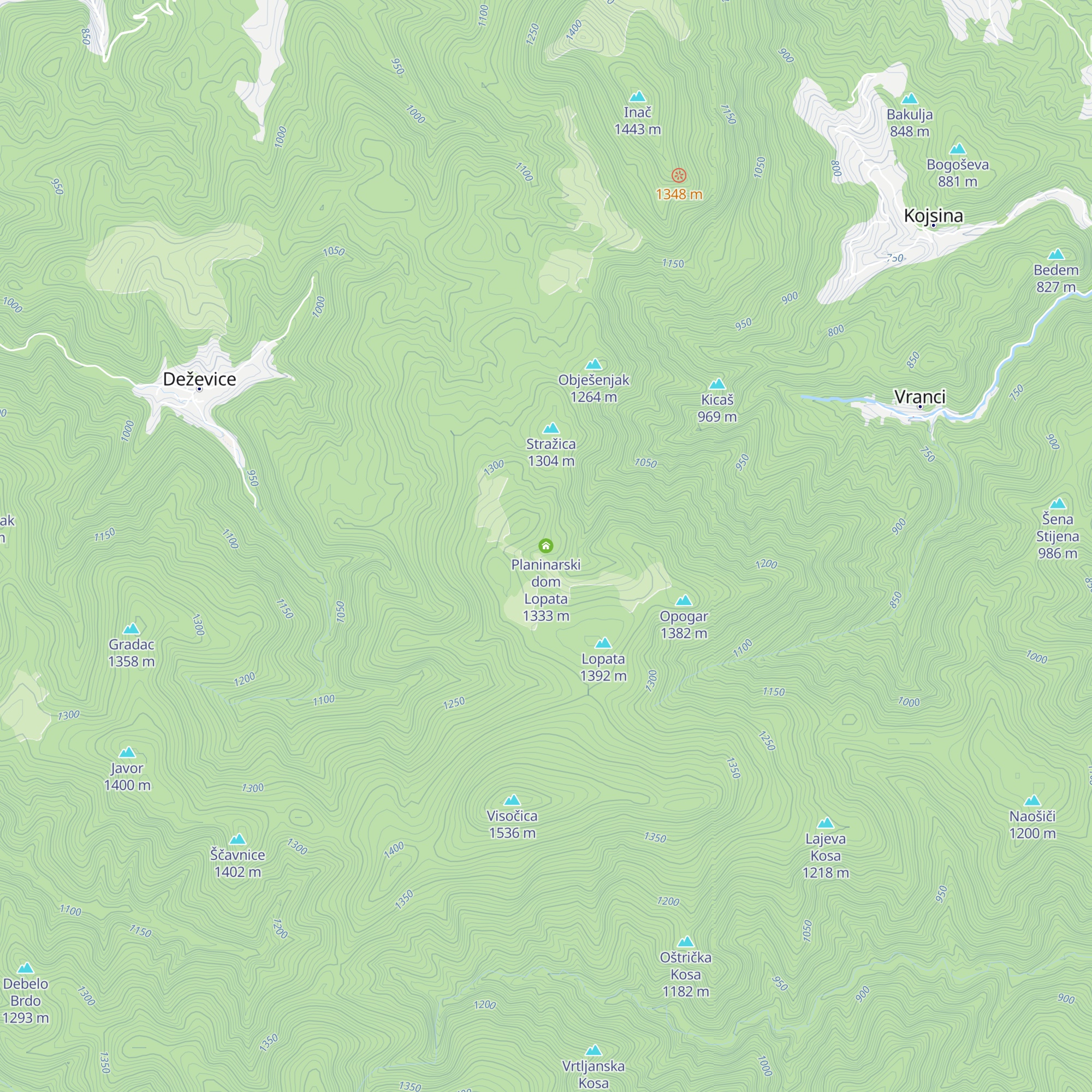 Planinarski dom Lopata map