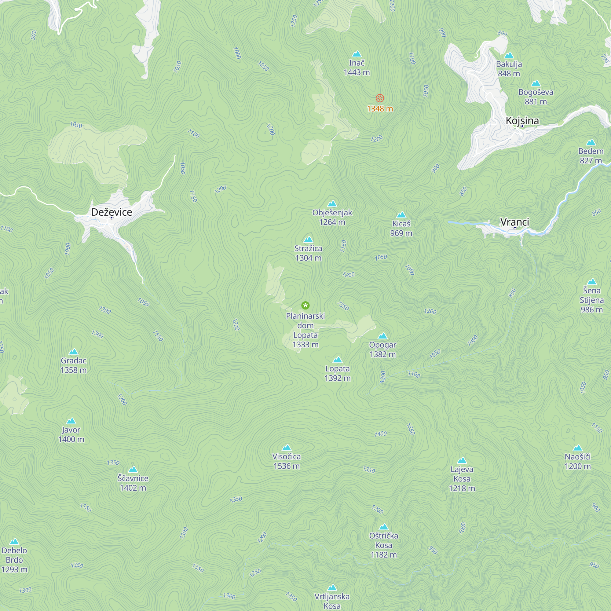 Planinarski dom Lopata map