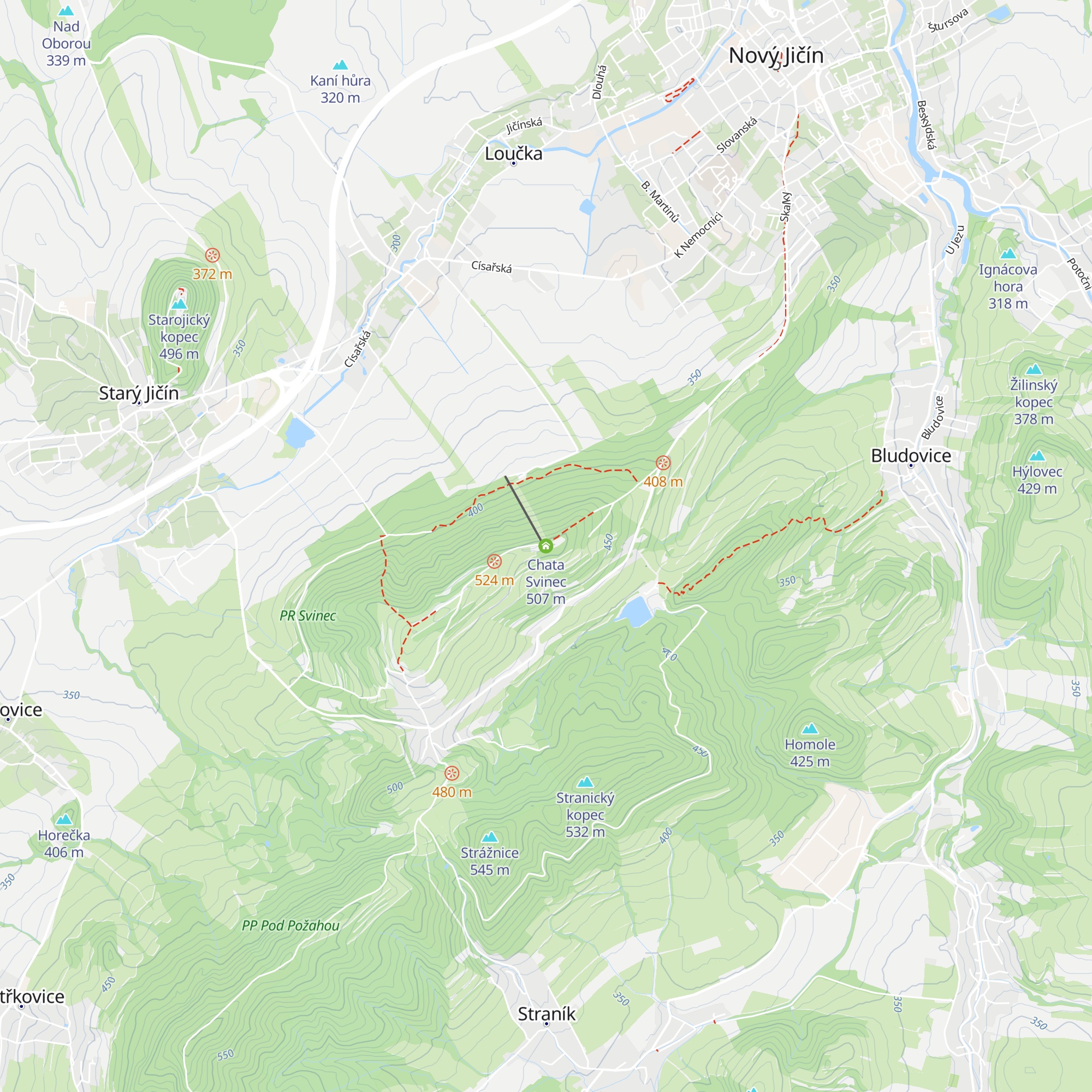 Chata Svinec map
