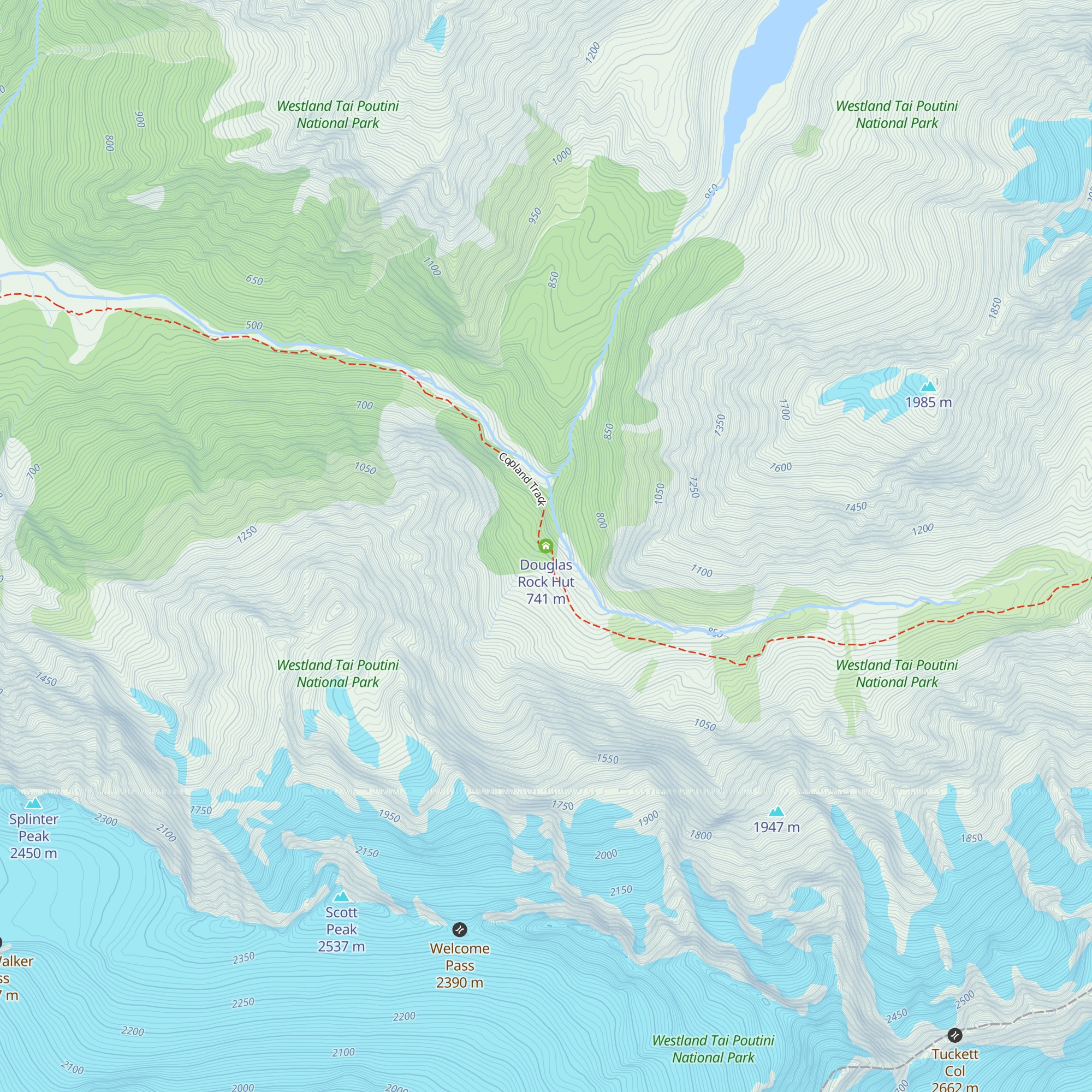 Douglas Rock Hut map