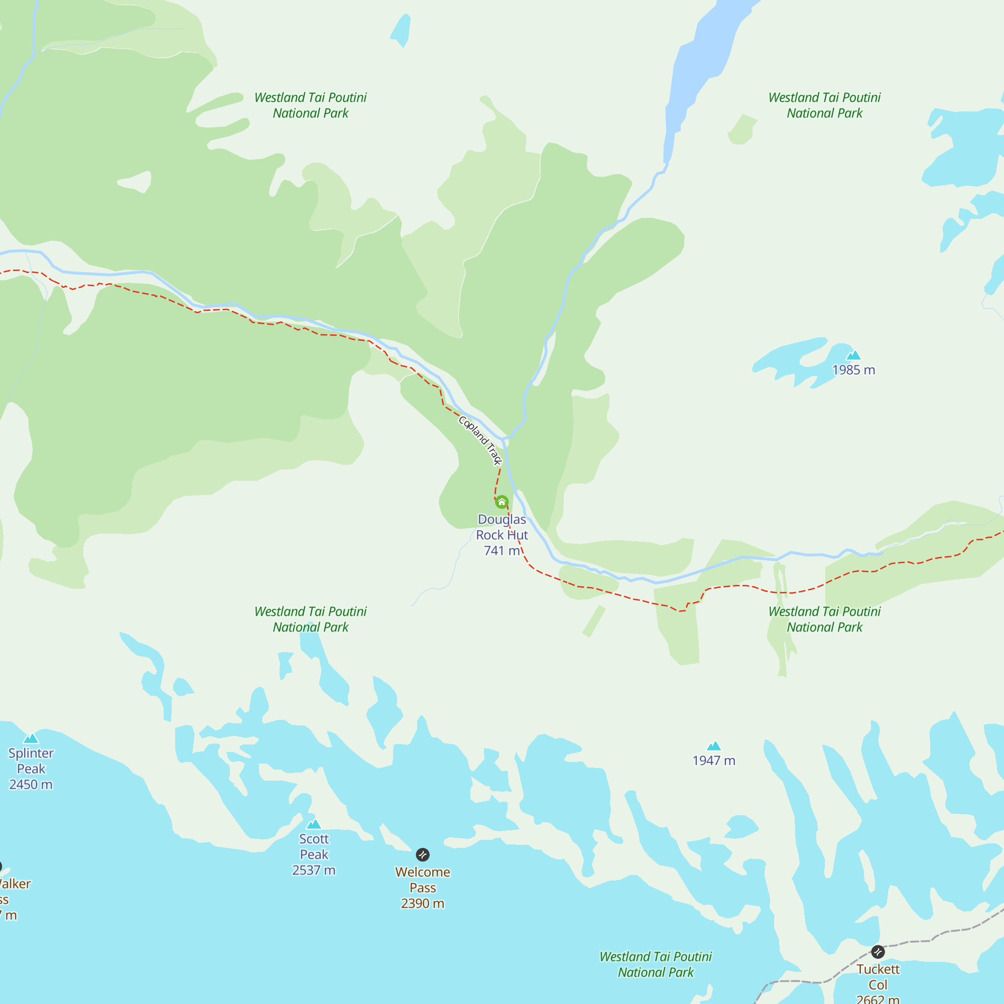 Douglas Rock Hut map