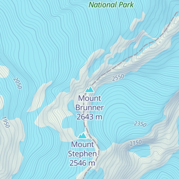 Map of Mount Brunner